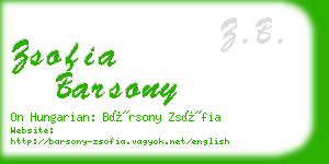 zsofia barsony business card